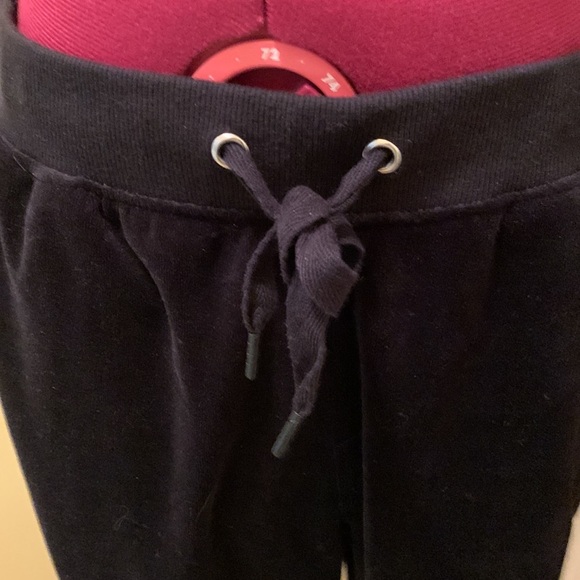 Fila Black Velour Joggers with red logo and white contrast trim NWOT - Picture 3 of 12